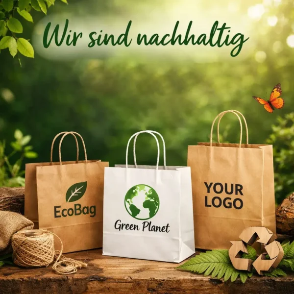 nachhaltige papiertaschen, papiertaschen mit logo